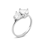 Серебряное кольцо с фианитами (к1368Rh)