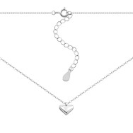 Серебряное колье Сердце с фианитами (5D13236)