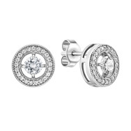 Серебряные пуссеты с топазом и фианитами (824С.т.Rh)