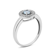 Серебряное кольцо с топазом и фианитами (824К.т.Rh)