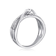 Серебряное кольцо с фианитами A02337-R/12/1