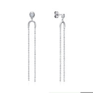 Серебряные серьги с фианитом AE00047-E/12/1