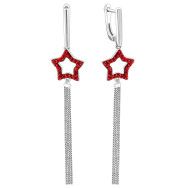 Серебряные серьги-подвески Звёздочки с фианитами (AE01307)