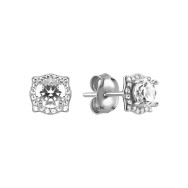 Серебряные пусеты с фианитами (AE04154)