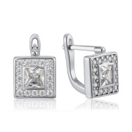 Серебряные серьги с фианитами B00029-E/12/1