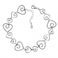 Серебряный браслет с фианитами (B00043)