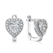 Серебряные серьги с фианитами B00047-E/12/1