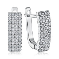 Серебряные серьги с фианитами B00051-E/12/1
