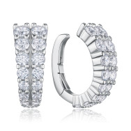 Серебряные серьги-каффы с фианитами B01046-E/12/1