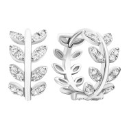 Серебряные серьги-конго с фианитами (B01239)