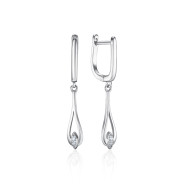 Серебряные серьги-подвески с фианитами (B02006-E/12/1)