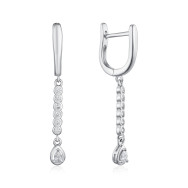 Серебряные серьги-подвески c фианитами B02078-E/12/1