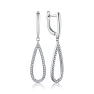 Серебряные серьги-подвески с фианитами B02441-E/12/1