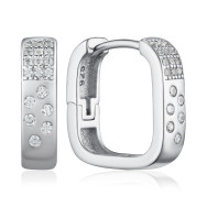 Серебряные серьги-конго с фианитами B02543-E/12/1