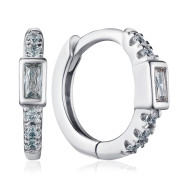 Серебряные серьги-конго с фианитами B03645-E/12/1