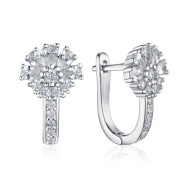 Серебряные серьги с фианитами B04733-E/12/1