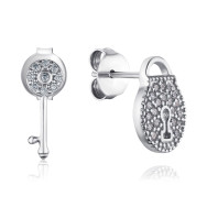 Серебряные серьги с фианитами B04817-E/12/1