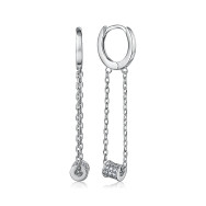 Серебряные серьги-конго с фианитами B04884-E/12/1