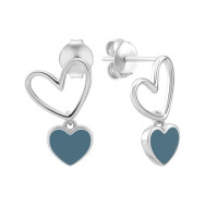 Серебряные пуссеты с эмалью (B18696)