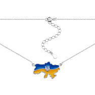 Серебряное колье Украина с эмалью (ВС-411ер)