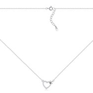 Серебряное колье Сердце с фианитами C01009-K/12/1