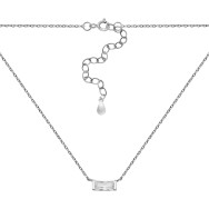 Серебряное колье с фианитом (C06205)