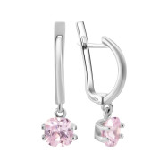 Серебряные серьги с фианитами (с1295ржRh)