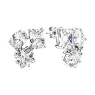 Серебряные пусеты с фианитами (с1339Rh)