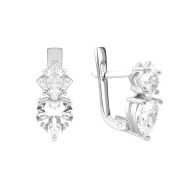 Серебряные серьги с фианитами (с1376Rh)