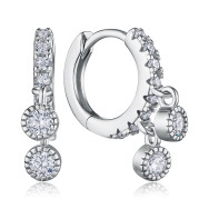 Серебряные серьги-конго с фианитами DB00781-E/12/1