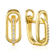 Серебряные серьги с фианитами и позолотой DE00314-E/20/1