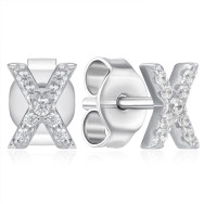 Серебряные серьги-пуссеты с фианитами (OE04145A-E/12/1)