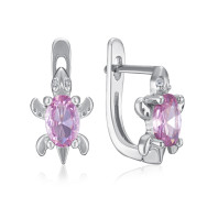 Серебряные серьги Черепашка с фианитами (SZDE15064-E/12/1506)