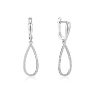 Серебряные серьги-подвески с фианитами (B02072-E/12/1)