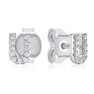 Серебряные серьги-пуссеты с фианитами (OE04142A-E/12/1)