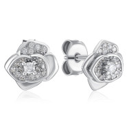 Серебряные серьги-пуссеты с фианитами (SZDE00399-E/12/1)