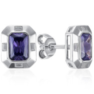 Серебряные серьги-пуссеты с фианитами (OE05060A-E/12/1699)