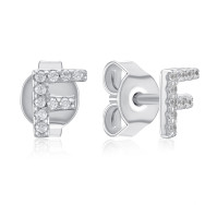 Серебряные серьги-пуссеты с фианитами (OE04127A-E/12/1)