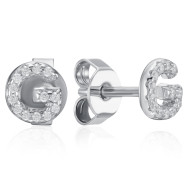 Серебряные серьги-пуссеты с фианитами (OE04128A-E/12/1)