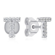 Серебряные серьги-пуссеты с фианитами (OE04141A-E/12/1)