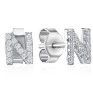 Серебряные серьги-пуссеты с фианитами (OE04135A-E/12/1)
