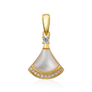 Серебряная позолоченная подвеска с перламутром и фианитами (HJP-870-GOLD-P/20/4510)
