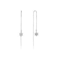 Серебряные серьги-протяжки Звездочки с фианитами (SE00362-E/12/1)