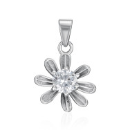 Серебряная подвеска Цветок с фианитом (SP00120-P/12/1)