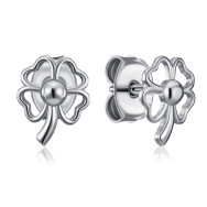 Серебряные серьги-пуссеты Клевер (SE00673-E/12)