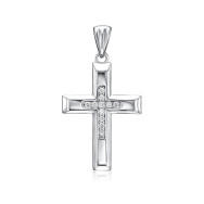 Серебряный крестик с фианитами DSZ003-P/12/1