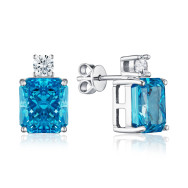 Серебряные пусеты с фианитами DY110061-S-W-BO-E/12/1505