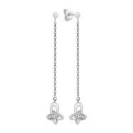 Серебряные серьги-подвески Бабочки с фианитами (EA50233)