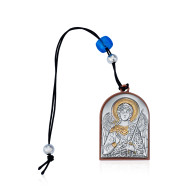 Автомобильная серебряная икона Ангел Хранитель, Спаситель (EK0-172PBG/2)