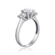 Серебряное кольцо с фианитами F-137-R/12/1